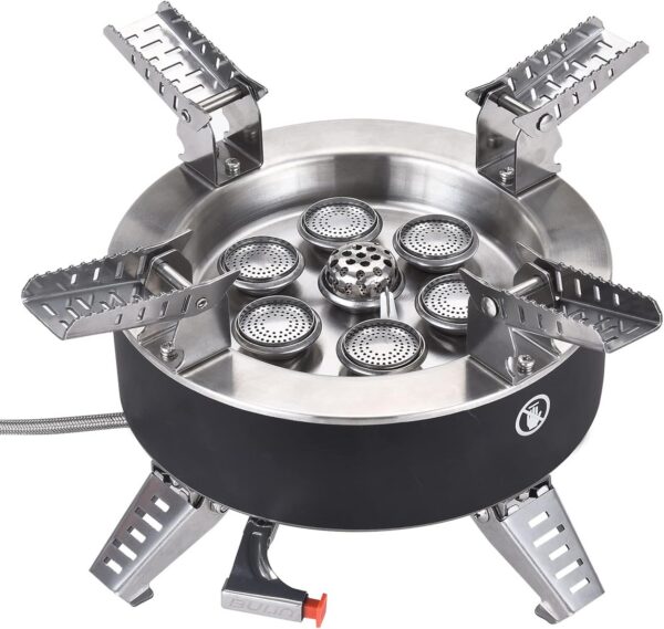 Bulin Gas Campingkocher Gaskocher mit Piezozündung Faltbarer Gaskocher Outdoor Windschutz Kocher Gasbrenner für Camping Trekking Hiking Picknick Wandern