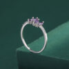 d3baa9cfe64f7588 NEW Trend Amethyst Rectangle Couple Rings For Women Purple Full Diamond Original Sterling S Sier Anniversary Gift Jewelry