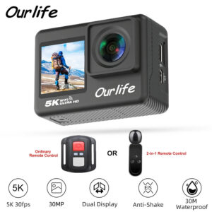 d3bb6473613cd9a5 Ourlife 5K30FPS Action Camera 2.0'' Touch LCD 170° DVR 30M Waterproof Remote Control 5X Zoom Helmet WiFi 4K60FPS Sport Camera