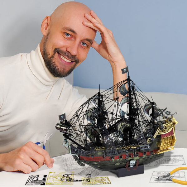 d3c1d3f9339e49da Piececool 3D Metal Puzzle The Queen Anne's Revenge Jigsaw Pirate Ship DIY Model for Teens Brain Teaser