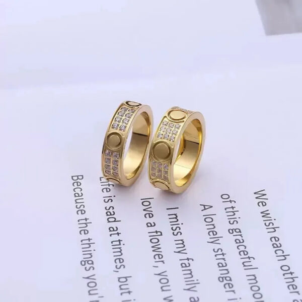 d3ce946d0aaeb7fc brand Jewelry Designer Couples Diamond Screw Ring Ladies stainless steel zircon jewelry Gift 6-10