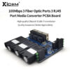 d3dc4ce78d7b9d7d placa metro switch Ethernet fibra 100M PCBA Board Optic Media Converter 20km 3 Fiber 3 RJ45 Support RPOE Simplex SC Fiber Switch