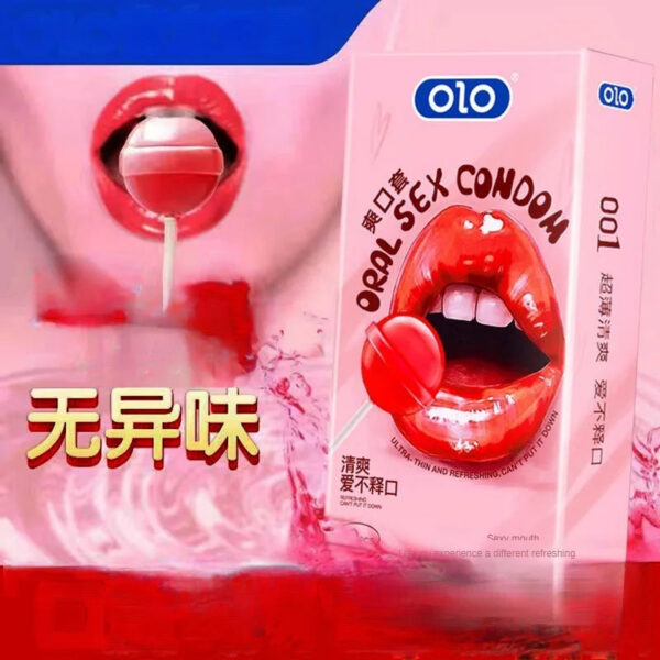 d401efd38eefe436 OLO 10Pcs Oral Sex Condoms with Strawberry Taste Safe Sex Penis Sleeve Condom Intimate Goods Tongue Sex Lick Dick Toys for Adult