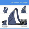 d418c2897f6e39b9 Crossbody Sling Bag, Shoulder Bag, Anti-Theft Chest Bag, Multi-Pocket Fanny Pack