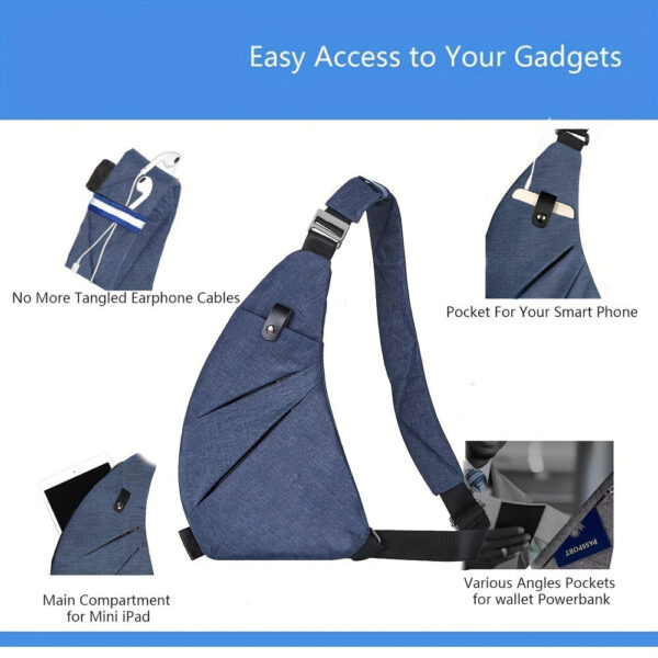 d418c2897f6e39b9 Crossbody Sling Bag, Shoulder Bag, Anti-Theft Chest Bag, Multi-Pocket Fanny Pack