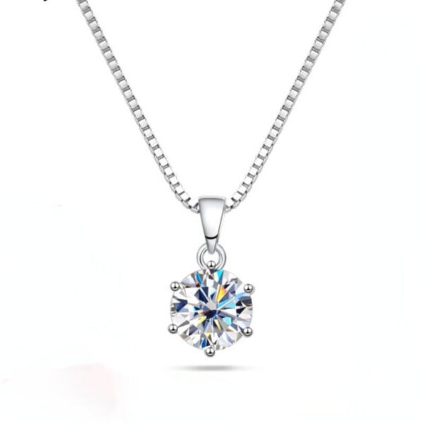 d41a847cd2bf0d15 1CT Moissanite Pendant For Women Simulated Diamond Necklace S Sterling Sier Jewelry Girl Valentine's Day party Gift