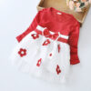 d41cf52be523c189 Spring Autumn Baby Girl Dress Lovely Kid Flower Bow Children Clothing Princess Evening dresses Toddler Clothes 0-4 Y Long Sleeve