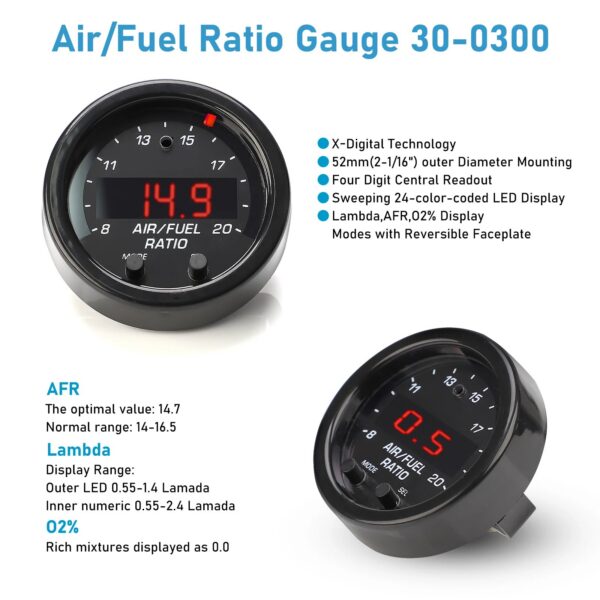 New 30-0300 X-Series Wideband O2 Air Fuel Ratio Gauge Kit LSU 4.9 0258017025 Oxygen Sensor for Car Oxygen Sensor