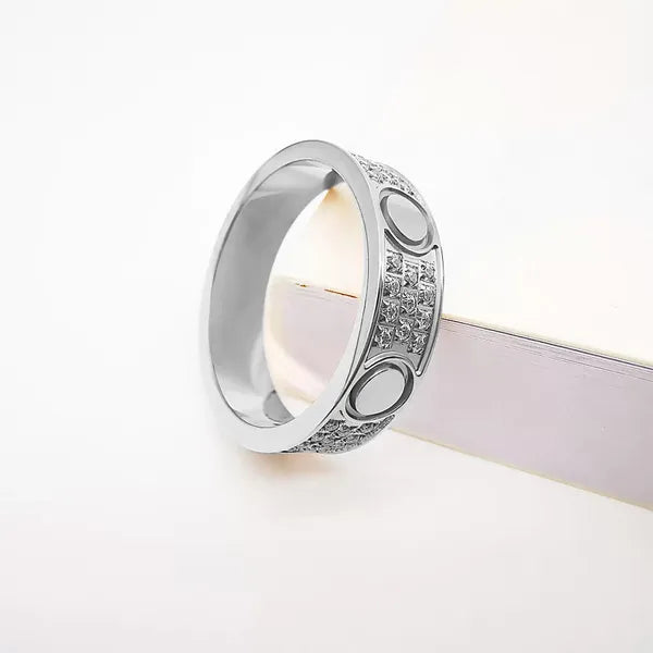 d42d66cb813189a0 brand Jewelry Designer Couples Diamond Screw Ring Ladies stainless steel zircon jewelry Gift 6-10