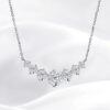 Smyoue 1.7-5CTTW All Moissanite Necklace for Women Smile Princesses Sparkling Diamond Pendant S Sterling Sier Plated PT950