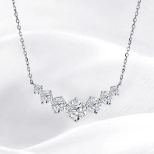d432379596ee560e Smyoue 1.7-5CTTW All Moissanite Necklace for Women Smile Princesses Sparkling Diamond Pendant S Sterling Sier Plated PT950