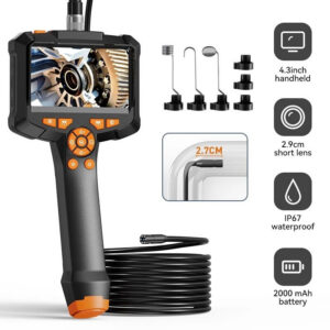 Industrial Endoscope 4.3inch IPS Screen IP67 Waterproof HD1080P 8mm Lens Pipe Sewer Inspection Camera Borescope For Car