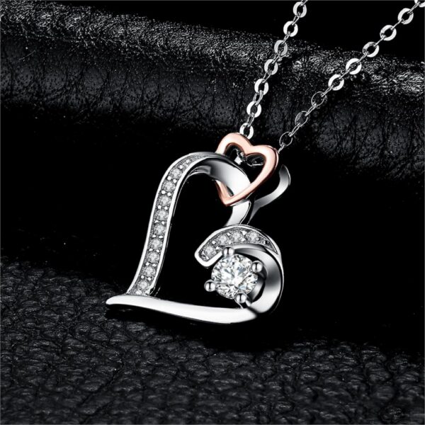 d483e36cb34e3f42 Palace Heart Love Rose Gold Sterling Sier Simulated Diamond Pendant Necklace for Women Fashion Jewelry No Chain