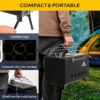 Black Wood Burning Tent Stove, 7 Section Stainless Steel Chimney, Portable Hot Tent Stove for Camping, Hunting, Ice Fishing