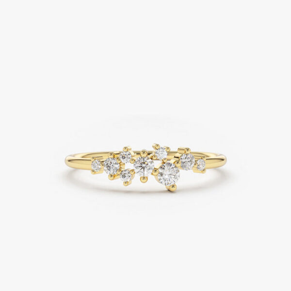 d4944c0e758a2fae Lnngy Sterling Sier Moissanite Wedding Bands for Women Round Brilliant Lab Diamond Cluster Ring Anillos Fine Jewelry