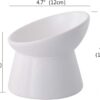 White Small Ceramic Raised Cat Bowls, Tilted Elevated Food or Water Bowls, Stress Free, Backflow Prevention, Dishwasher and Microwave Safe, Lead & Cadmium Free
