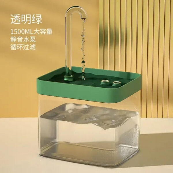 Ultra-Quiet Cat Fountain Filter Smart Automatic Pet Dog Water Dispenser&Burnout Prevention Pump1.5L Recirculate Filtrin