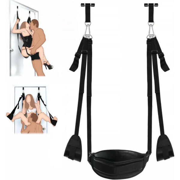 d4adf42868b7b467 BDSM Bondage Door Sex Swing with Seat, Adjustable Straps Door Restraints Things Adult Sex Toys for Couples,Holds Up To 300lbs