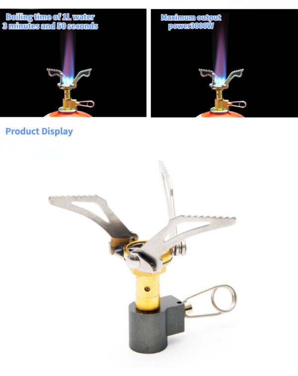d4ba1946260b5499 Outdoor Camping Burner Portable Mini Folding Stove Gas Heater Survival Furnace Foldable Furance Head for Picnic Cooker