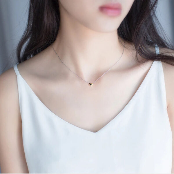 d4db2de1adaf6cab Modian Gold Color Heart Simple Tiny Fashion Chain Pendant Necklaces Classic Girls 925 Sterling Silver Jewelry For Women Gift