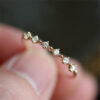 d4ec69ab34c95703 Sterling Sier Plating 14k Gold Fashion Simple Pavé Diamond Ring Women Exquisite Sweet Wedding Jewelry Accessories