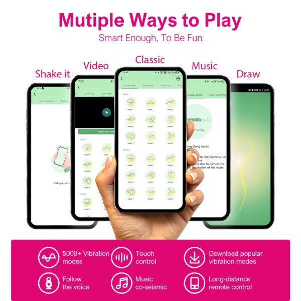 d4efb068402627fa APP Remote Control G-spot Panty Vibrator, Pink Fun Long Distance Bluetooth Wearable, Rechargerable Adult Sex Toys More Than 10 Vibrations for Women and Couple, Female Toy