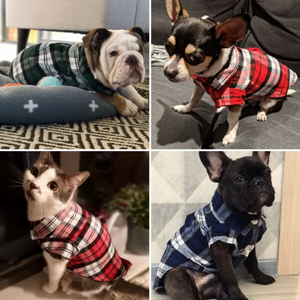 Summer Pet Classic Plaid Clothes for Cats Dogs Fashion Cotton Cat Dog Tshirt Vest Puppy Clothing Chihuahua Yorkshire Shirts Pets