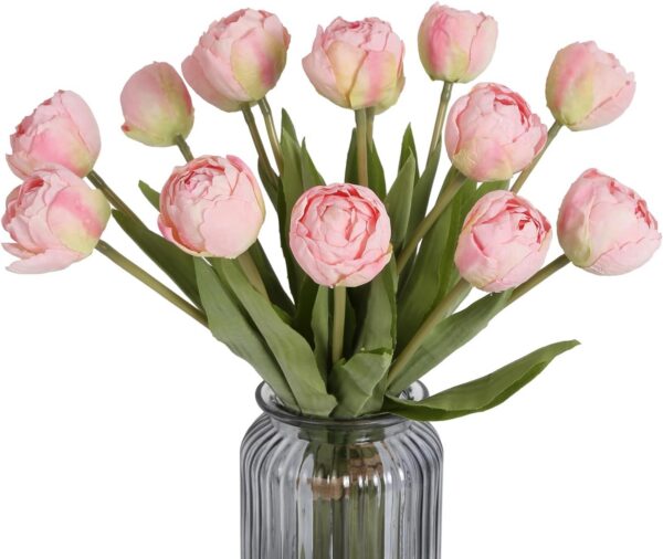 d51f0251e9ce9835 IPOPU Real Touch Purple Tulips 24PCS Artificial Flowers for Decoraion Fake Tulips Light Purple Flowers Floral Arrangements Artificial Faux Tulips Decor for Table Home Kitchen Decor (Light Purple)