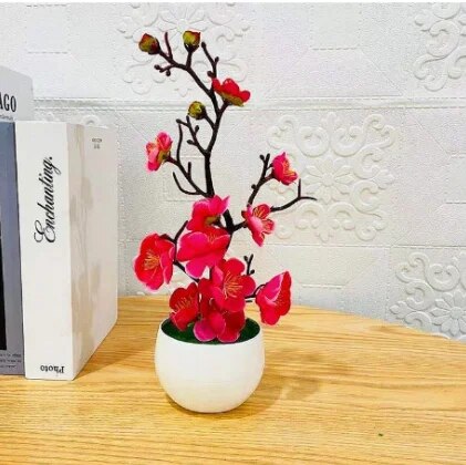 Artificial Bonsai Small Tree Simulation Pot Plants Fake Flowers Table Potted Ornaments Home Decoration Hotel Garden Decor
