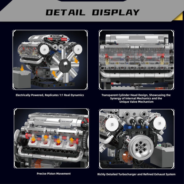 d5250957f55afdc5 Mould King 10088 Technik Electrically Driven No.V8 Engine toys Model Building Blocks kits Creative Educational Toy gift