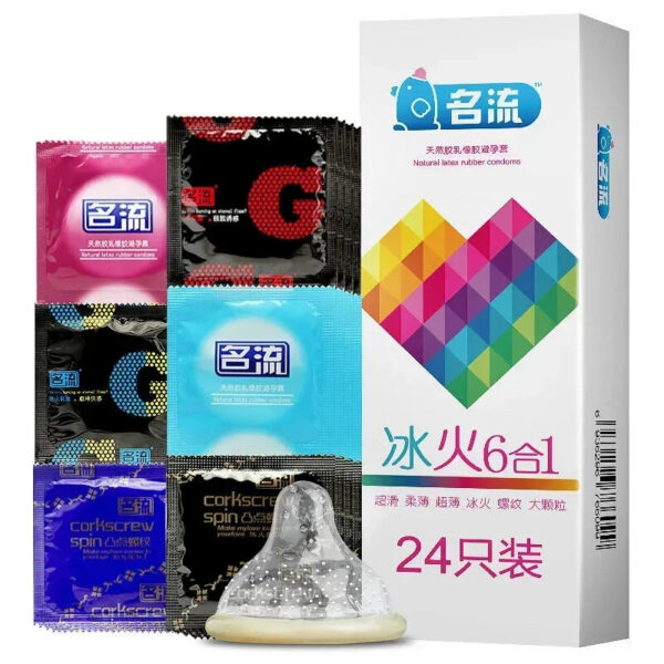 d52c54f813eb15ea 30/24 Pcs 4 Types Condoms Natural Latex Adult Safer Super Lubricated Ultra Thin Penis Sleeve Contraception for Men Sex Toys