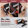 d5475dd83c8faab5 Stand Belt Sander, 350W Stationary Grinder Adjustable Angle Micro Electric Belt Sander with 10-piece sanding belts