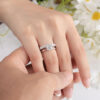 Houtros 3mm Moissanite Rings for Women S Sier 7 Stone Engagement Wedding Sparkling Diamond Ring Fine Jewelry Gift