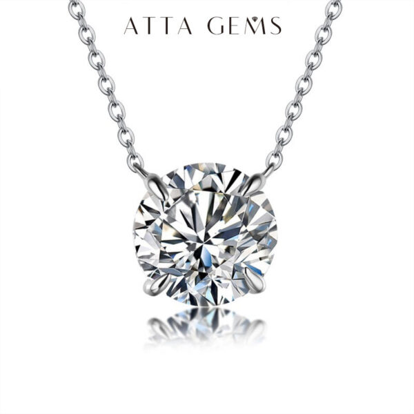 d56dbc6541b95b0b Moissanite Diamond 6.5mm 1CT Woman Pendant Sier Necklace For Women Chains Party Bridal Fine Jewelry