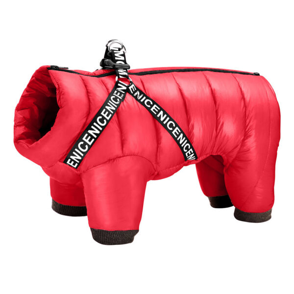 Winter Clothes Super Warm Pet Dog Jacket Coat With Harness Waterproof Puppy Clothing Hoodies For Small Medium Dogs Outfit