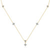 Rose Four Leaf Clover Moissanite Necklace Sier Plated Yellow/White Gold Diamond Choker Chain for Women Jewelry