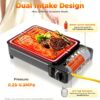 LENDISIY Tragbarer Gasgrill Camping, Tischgrill Gas, Outdoor Gaskocher mit Backblech and Grillnetz, für Camping, Reisen, Trekking und Kochen im Freien
