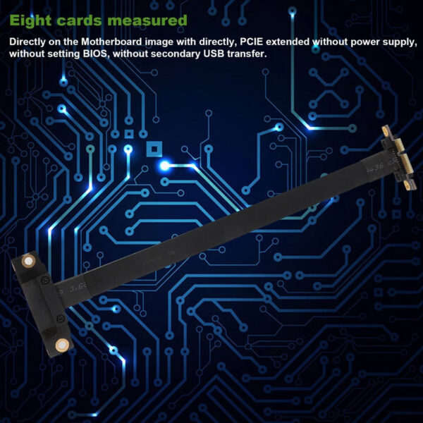 PCIE Dual 90 Degree Right Angle PCIe 3.0 to X1 Extension Cable 8Gbps PCI Express 1X Riser Card 20cm