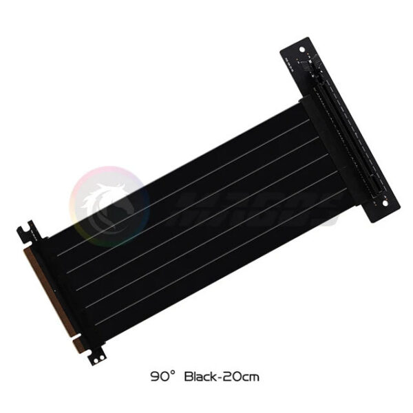 PCIE 4.0 X16 Riser Cable Video Card Extension Shielded Flexible 90° Mounting GPU Express Lossless Black/White