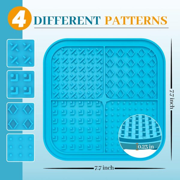 Licking Mat for Dogs Cats 2 Pack, Dog Peanut Butter Lick Pad with Strong Suction Cups for Calming, Reduce Anxiety Boredom (Blue & Green)