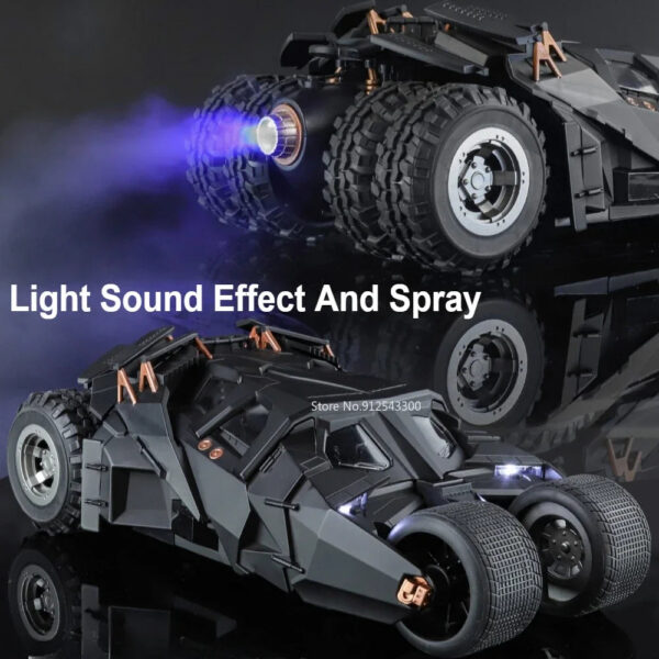 d5b1e7a8e5632449 Large Scale 1:18 Batmobile Car Model Toy The Dark Knight Trilogy Sound Light Sliding Spray Alloy Vehicle Models Ornaments Gifts