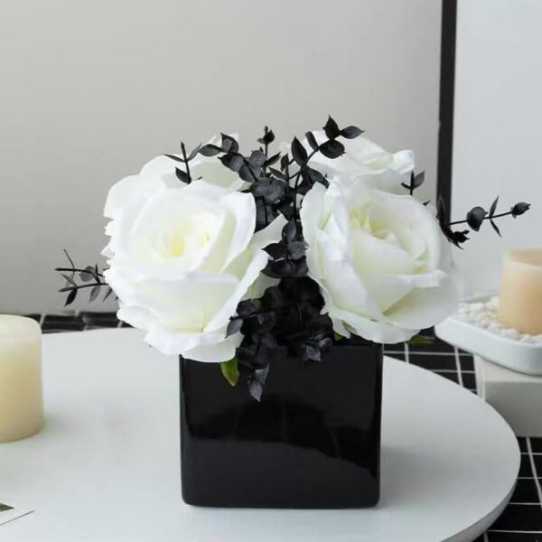 d5b2c04c843c6da2 Fake Peony Flowers in Ceramic Vase,Faux Hydrangea Flower Arrangements for Home Decor Artificial Flowers with Vase
