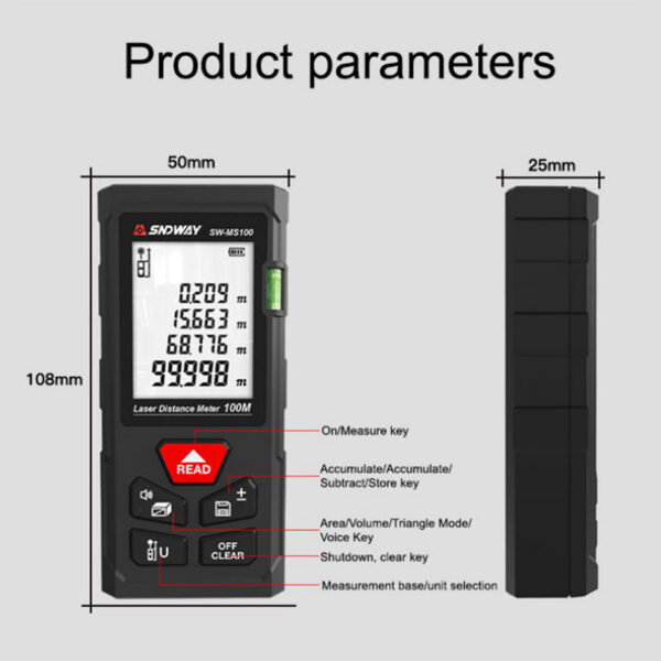 d5c9fa4e3ddad68c Sndway Laser Distance Meter SW MT4 MS50 MS70 MS100 Digital Rangefinder 40M 50M 70M 100M Range Finder Measuring Tool
