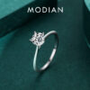 d5e5a6bc09f17a6d Modian Sterling Sier Simple Round Clear CZ Classic Wedding Engagement Simulated Diamond Band Rings For Women Fine Jewelry