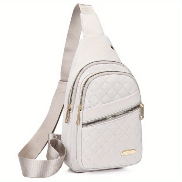 d5fbcee48373e54b Quilted Casual Chest Bag, Lightweight Foldable Sling Bag, Portable Trendy Versatile Shoulder Bag