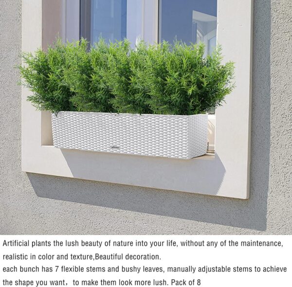 d5fc49602a309a91 Artificial Plants Flowers Grass Shrubs 8 Pack No Fade Faux Plastic Flowers Outdoor for Farmhouse Garden Porch Patio Indoor Wedding Decoration Greenery Fake Plants uv Resistant