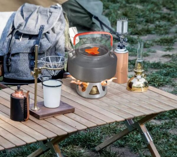 d60a34f94a89fe61 Famgee Outdoor Mini Portable Alcohol Stove Burner for Backpacking Hiking Camping Survival (Gold)