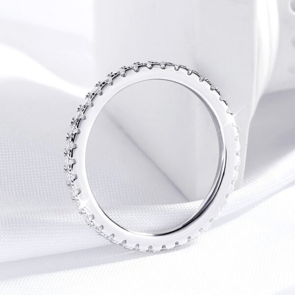 Smyoue Plated 0.57ct Full Enternity Moissanite Ring Forn Women S Sterling Sier Matching Diamond Band Wedding Jewelry