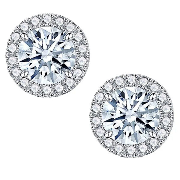 d62088c88764dd29 925 Sterling Silver 0.5/1 Carat Moissanite Round Bag Screw Earrings For Men And Women Couple Models Fashion Creative Personality