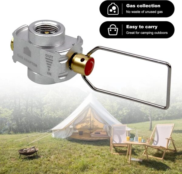 RULLINE Backpacking Fuel Transfer Device Gas Canister Refill Adapter, Portable Outdoor Gas Saver, Camping Canister Vent Valve